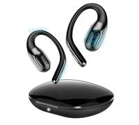 Niderson Open Ear Headphones Bluetooth 6.0, 45Hrs Wireless Sports Earbuds with Wide Area Tap, Secure Fit Ear Hook, IPX7 Waterproof Earphones for Gym, Running, Office, Immersive Stereo & ENC Calls