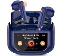 Niderson Wireless Earbuds with Smart Touch Screen, 2026 Bluetooth 5.4 Headphones In Ear with 4 ENC Noise Cancelling Ear Buds, 48H Deep Bass Bluetooth Earbuds, 5 EQ Modes/IPX7 Waterproof Earphone Blue