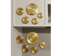 NIDETION 35mm / 1.37”Golden Circular Soffit Vent, Gold Decorative Stainless Steel Mesh Hole Louver, for Cabinets Shoes Cabinets Lockers and Pet Houses, A Good Gift (Golden ，10PCS)