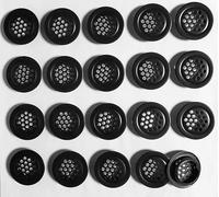 NIDETION Black Soffit Vents 3/4”/19mm Stainless Steel Circular Round Mesh Hole Air Vents for Kitchen Bathroom Cabinet Wardrobe (Flat, 20Pcs)