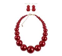 NIDHFG 1 Beaded Necklace And 1 Pair Of Earrings, Simple Retro Jewelry, Imitation Pearl Jewelry, Clothing Accessories.