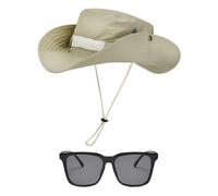 NIDHFG 1 Fisherman'S Hat And 1 Pair Of Sunglasses, Outdoor Equipment, Simple Sun Hat, Suitable For Travel, Fishing, And Mountaineering.