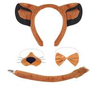 NIDHFG 1 Headband, 1 Bow Tie, 1 Nose And 1 Tail, Lion Costume Accessories, Role-Playing Props, Creative Dress-Up Props.