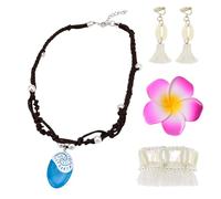 NIDHFG 1 Necklace, 1 Hairpin, 1 Anklet And 1 Pair Of Earrings, Boho Jewelry, Beach Party Clothing Accessories, Cosplay Accessories.