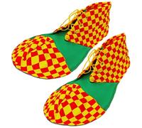 NIDHFG 1 Pair Of Plaid Clown Shoes, Personalized Cosplay Costume, Adjustable Lace-Up, Role-Playing Props, Party Performance Dress-Up Shoes.