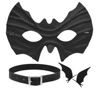 NIDHFG 1 Piece Bat Mask, 2 Piece Hairpins And 1 Piece Leather Collar, Masquerade Mask, Role-Playing Props, Party Costume Accessories.