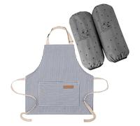 NIDHFG 1 Piece Children'S Apron And 1 Pair Of Sleeves, Waterproof Sleeves, Kitchen Apron, Dirty Anti-Aging Apron, Suitable For Painting, Gardening, Cooking.