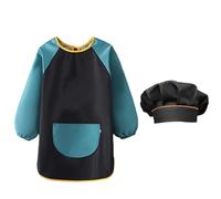 NIDHFG 1 Piece Children'S Apron And 1 Piece Painting Hat, Waterproof Apron, Dirty Anti-Apron, Painting Apron, Cooking Apron.