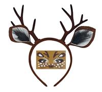 NIDHFG 1 Piece Deer Headband And 1 Piece Face Patch, Stage Performance Dress, Party Costume Accessories, Deer Clothing Accessories, Fun Headbands.