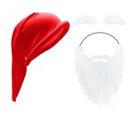 NIDHFG 1 Piece Dwarf Hat, 1 Piece Beard And 2 Pieces Eyebrows, Role Play Accessories, Fun Costume Accessories, Party Supplies.