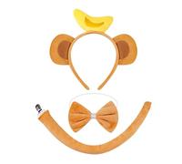 NIDHFG 1 Piece Monkey Headband, 1 Piece Bow Tie And 1 Piece Tail, Monkey Costume Accessories, Cute Plush Accessories, Role-Playing Props.
