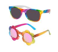 NIDHFG 1 Piece Of Colored Glasses And 1 Piece Of Flower Glasses, Creative Design Glasses, Children'S Sunglasses, Fashionable Sunglasses, Outdoor Travel Supplies.