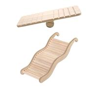 NIDHFG 1 Piece Of Ladder And 1 Piece Of Seesaw, Wooden Climbing Toys, Pet Supplies, Hamster House Accessories.