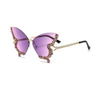 NIDHFG 1 Piece of Purple Butterfly Sunglasses, Creative Rhinestone Glasses, Elegant Sunglasses for Women, Personalized Fashion Accessories for Clothing