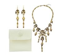 NIDHFG 1 Piece Skull Necklace, 1 Pair Of Skull Earrings And 1 Jewelry Bag, Retro Personality Jewelry, Punk Jewelry, Clothing Accessories.