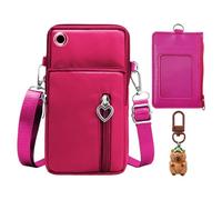 NIDHFG 1 Piece Sports Arm Bag, Id Card Cover & Cartoon Pendant, Rose Red, Nylon, Unisex, Modern, Solid, Not Water Resistant