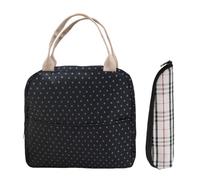 NIDHFG 1 Polka Dot Insulation Bag, 1 Tableware Bag, Student Lunch Bento, Reusable, Convenient Outdoor, Multi-Functional Portable Storage Bag.