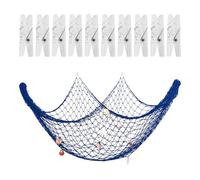 NIDHFG 1 Set Of Shell Fishing Nets And 10-Piece Photo Clips, Creative Home Decorations, Marine Themed Decorations, Background Wall Decorations.
