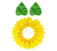 NIDHFG 1 Sunflower Headgear, 1 Pair Of Green Leaf Gloves, Interesting Floral Performance Props, Creative Personality Headgear, Performance Stage Accessories.