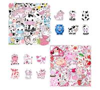 NIDHFG 100 Cow Stickers, Cute Animal Stickers, Waterproof Stickers, Cartoon Graffiti Stickers, Can Decorate Computers, Suitcases, Water Bottles.
