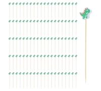 NIDHFG 100 Pieces Of Dinosaur Wooden Bamboo Sticks, Cute Cartoon Animals For Children, Outdoor Bento Easy Toothpicks, Creative Cocktail Decorative Fruit Fork.
