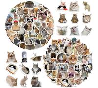 NIDHFG 100Pcs Cat Doodle Stickers, Cute Animals, Fun Scrapbook Stickers, Self-Adhesive Waterproof, Diy Skateboard Water Cup Decoration.