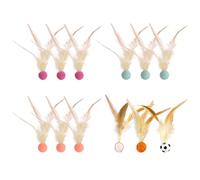 NIDHFG 12 Pieces Of Stretch Balls With Feathers, Creative Pet Toys, Fun Cat Toys, Interactive Toys, Pet Supplies.