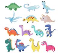 NIDHFG 14 Pieces Of Dinosaur Ironing Patch, Cute Cartoon Animals, Children'S Embroidered Cloth Patch, Creative Aesthetics, Diy Clothing Sewing Decoration.