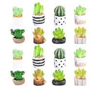 NIDHFG 16 Pieces Of Simulated Resin Potted Plants, Small Succulent Ornaments On Desktop, Creative Mini Plants, Cute And Convenient Style, Mini Decoration Of Doll House.
