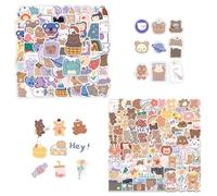 NIDHFG 192 Little Bear Stickers, Cartoon Cute Stickers, Waterproof Stickers, Which Can Decorate Your Phone, Guitar, And Suitcase.