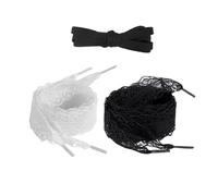 NIDHFG 2 Pairs Of Black Lace Laces And 1 Pair Of Cotton Laces, Simple And Versatile Shoelaces, Women'S Shoelaces, Creative And Fashionable Shoelaces, Shoe Accessories.