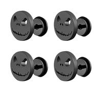 NIDHFG 2 Pairs of Black Skull Studs, Fashionable Personality Studs, Punk Style Studs, Stainless Steel Studs, Creative Design Studs.