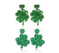 NIDHFG 2 Pairs of Four-Leaf Clover Earrings, Shiny Earrings, Party Earrings, Ladies Earrings, Acrylic Earrings.