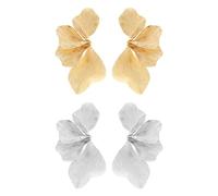 NIDHFG 2 Pairs of Petal Studs, Ele Earrings, Retro Earrings, Clothing Accessories, Simple and Versatile Earrings.