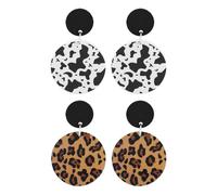 NIDHFG 2 Pairs of Women's Earrings, Acrylic Earrings, Retro Personality Earrings, Fashionable Earrings, Round Earrings.