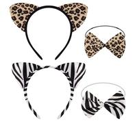 NIDHFG 2-Piece Headband And 2-Piece Bow Tie, Animal Costume Accessories, Role-Playing Props, Creative Plush Headbands, Party Costume Accessories.
