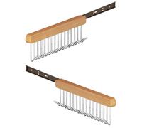 NIDHFG 2-Piece Pull-Out Wooden Clothes Hanger, 8 Metal Hooks, Creative Multi-Function Clothes Hanger, Wardrobe Slide Hook, Scarf Vest Storage Device.