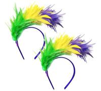 NIDHFG 2 Pieces Feather Headbands, Retro Personality Headbands, Party Clothing Accessories, Creative Headbands, Fun Headbands.