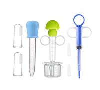 NIDHFG 2 Pieces Feeder, 1 Piece Dropper, 2 Pieces Silicone Toothbrush, Drug Syringe, Pill Capsule, Pet Feeding Tool.
