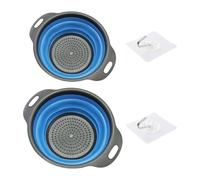 NIDHFG 2 Pieces Folding Drain Basin And 2 Pieces Transparent Hooks, Silicone Wash Basin, Food Filter, Kitchen Supplies.