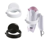 NIDHFG 2 Pieces Hair Dryer Storage Rack, Plastic Wall-Mounted Bracket, Hair Dryer Accessories, Bathroom Storage Rack (Black And White).