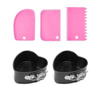 NIDHFG 2 Pieces Heart Mold And 3 Pieces Scraper, Baking Mold, Cake Mold, Kitchen Tools, Creative Cute Mold.