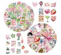 NIDHFG 2 Pieces Of Aesthetic Diary Stickers, Waterproof Graffiti Stickers, Suitable For Decorative Scrapbooking, Photo Albums, Notebooks, Suitcases.