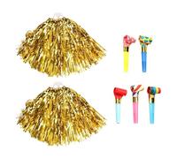 NIDHFG 2 Pieces Of Cheerleading Balls And 5 Pieces Of Cheerleading Whistles, Cheerleading Accessories, Sports Games Cheering Props, And Sports Competition Supplies.