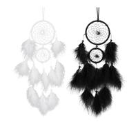 NIDHFG 2 Pieces Of Feather Dream Catcher, Wind Chime Dream Catcher, Hand-Woven Hanging Decorations, Home Decorations, Simple And Ele Hanging Decorations.