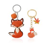NIDHFG 2 Pieces Of Fox Key Ring, Creative Cute Animals, Fun Pendant Keychain, Fashionable Bag Ornaments, Novel Little Gifts.