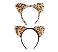 NIDHFG 2 Pieces Of Leopard Print Headband, Plush Headband, Creative Cartoon Headband, Role-Playing Accessories, Party Costume Accessories.