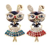 NIDHFG 2 Pieces of Rabbit Brooch, Cute Rhinestone Brooch, Clothing Decoration Accessories, Creative Gifts.