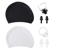 NIDHFG 2 Pieces Of Silicone Swimming Cap, With 2 Pairs Of Earplugs And 2 Pieces Of Nose Clips, Swim Equipment, Elastic And Durable Swimming Cap, Water Sports Accessories.