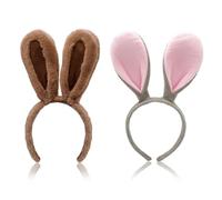NIDHFG 2 Pieces Plush Bunny Ear Headbands, Cute Animal Ears, Fun Headwear, Creative Performance Props, Costume Dressing Hair Accessories.